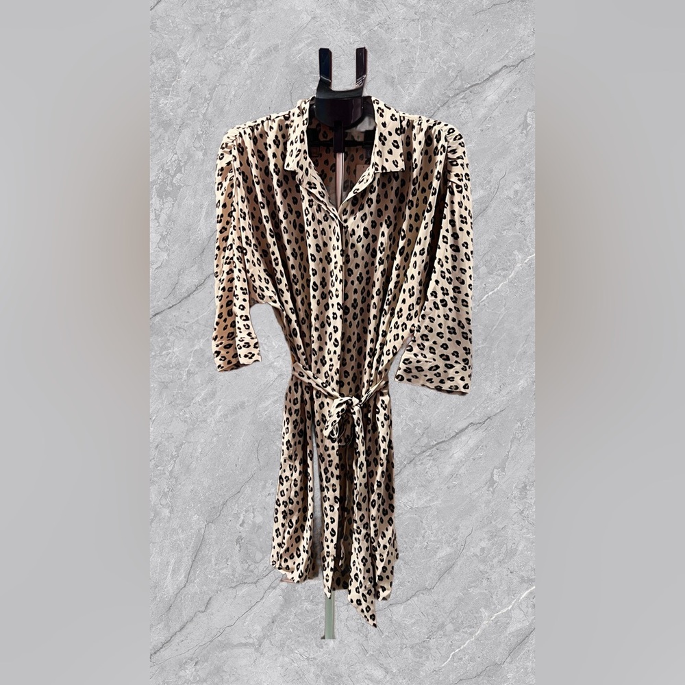 Chicos Leopard Print Button-Up Dress